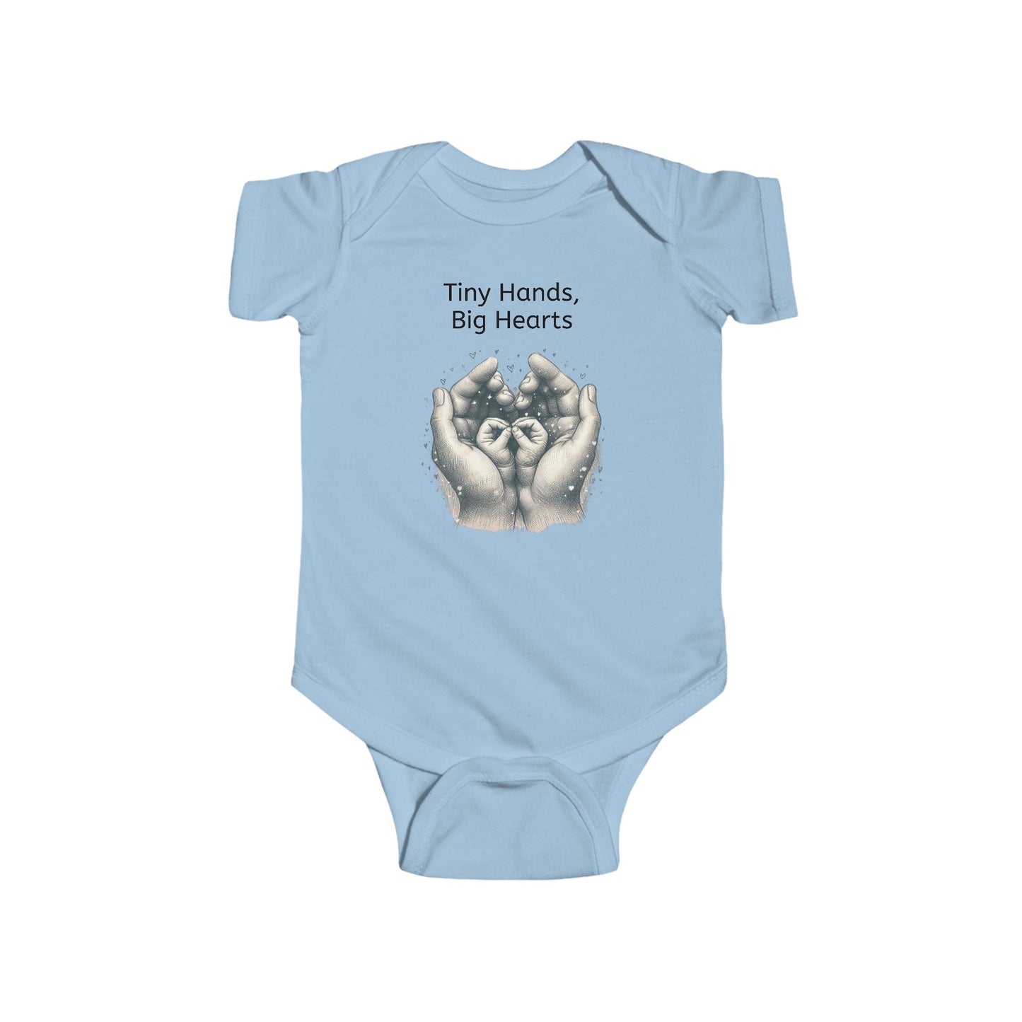 Cute Infant Bodysuit - "Tiny Hands, Big Hearts" Design for Newborns
