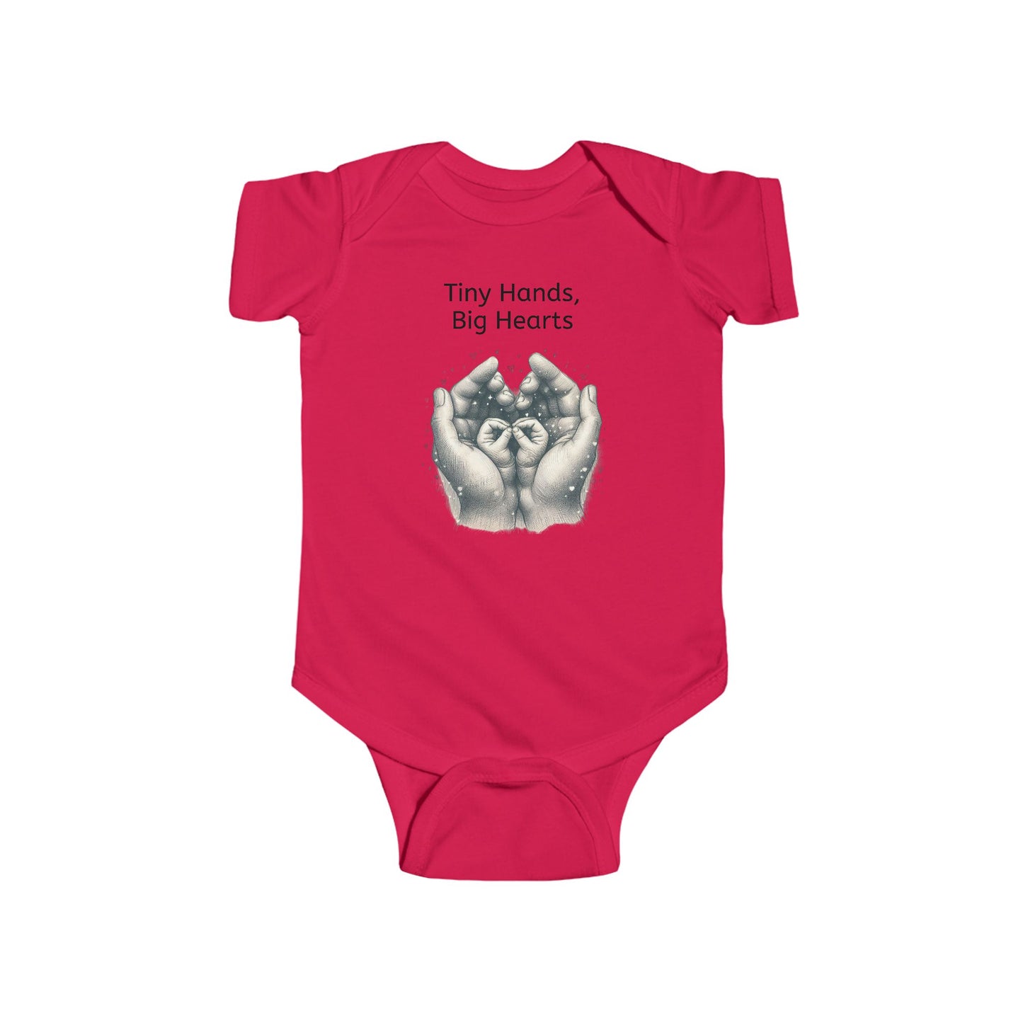 Cute Infant Bodysuit - "Tiny Hands, Big Hearts" Design for Newborns