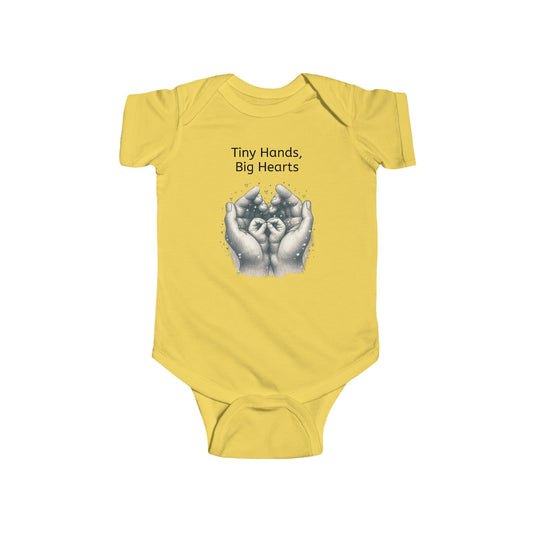 Cute Infant Bodysuit - "Tiny Hands, Big Hearts" Design for Newborns