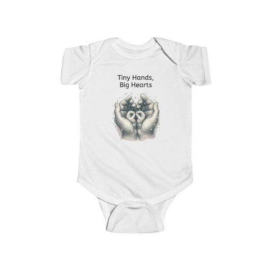 Cute Infant Bodysuit - "Tiny Hands, Big Hearts" Design for Newborns