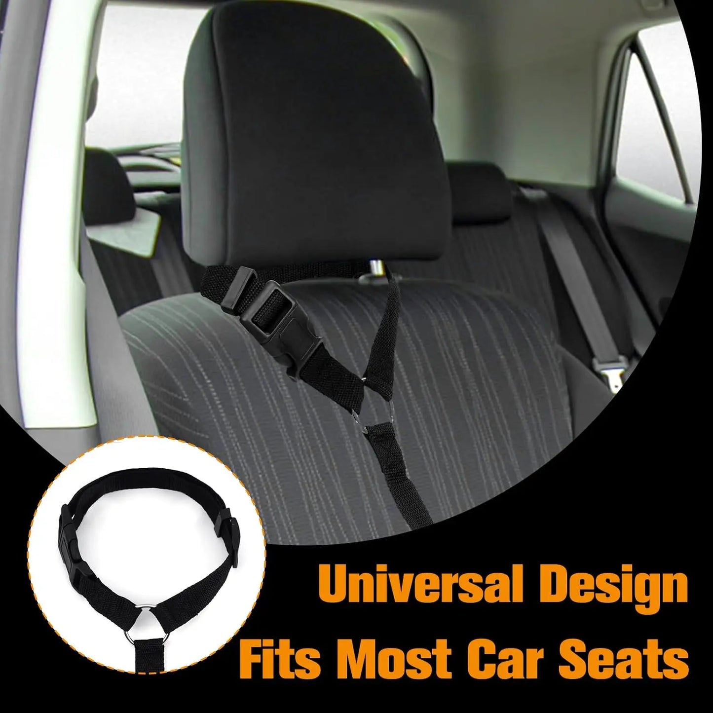 2 Packs Adjustable Dog Car Seatbelt Harness, Pet Safety Seat Belt for Dogs and Puppy, Headrest Restraint Tether for Car Travel, Secure Pet Accessories for Vehicle Seats.